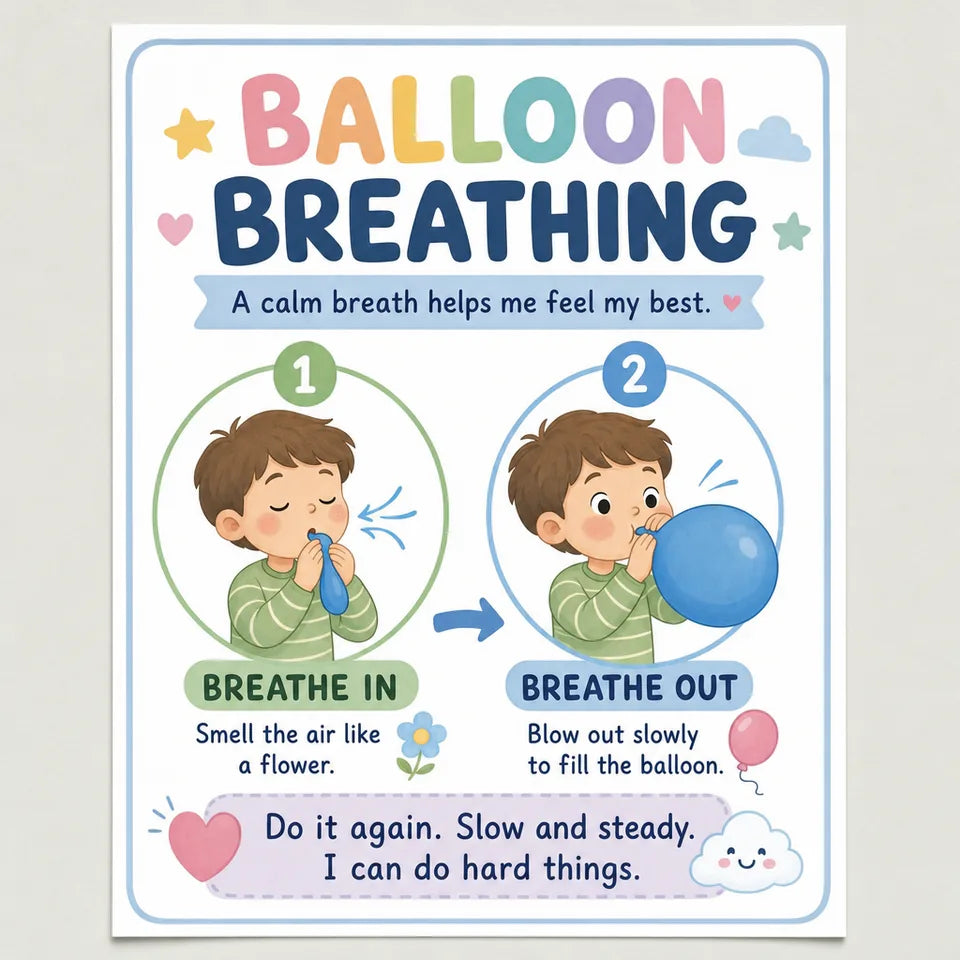 Calm-down breathing cards printable