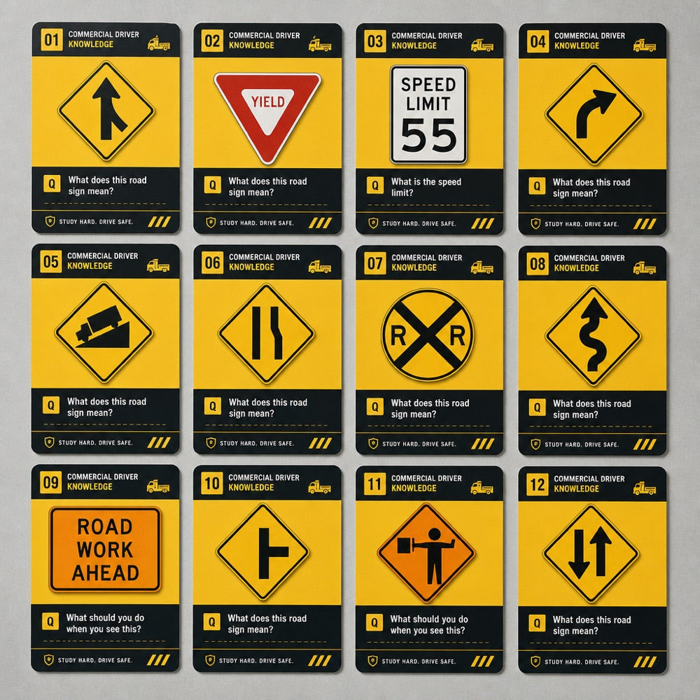 CDL road sign flashcards