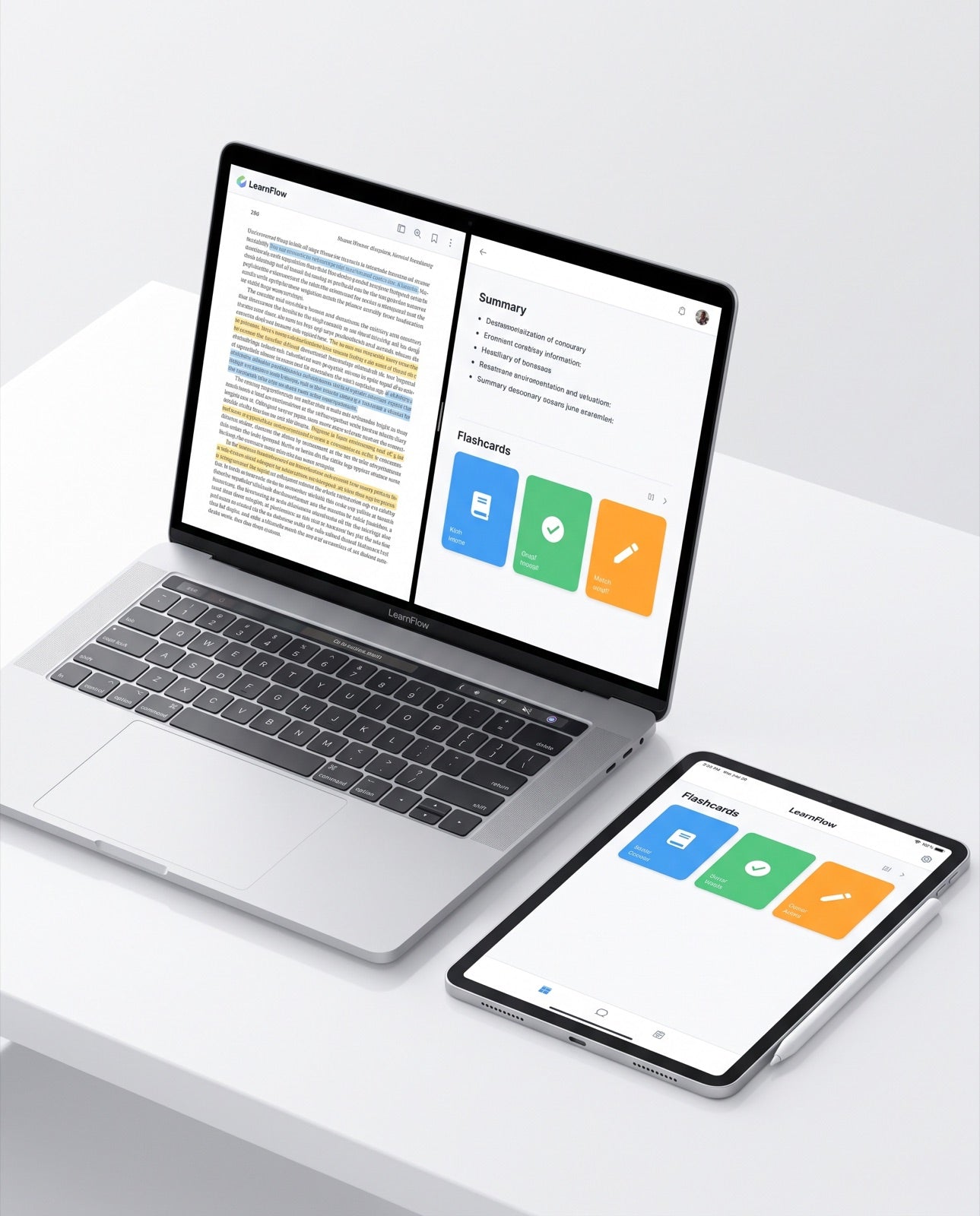 Turning textbook pages into summaries and flashcards with AI